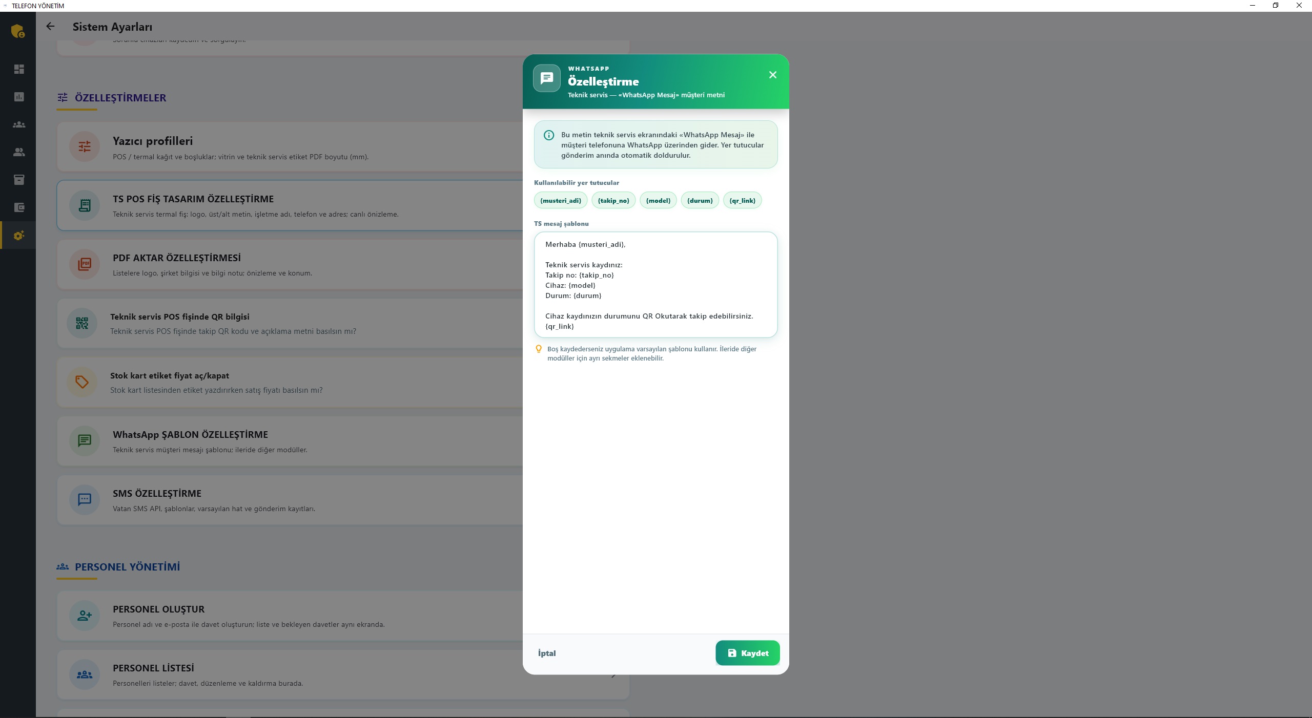 WhatsApp özelleştirme